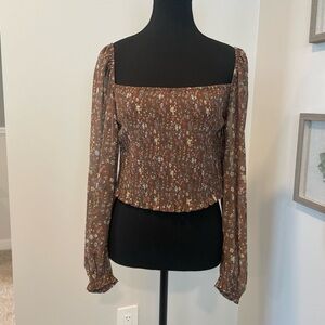 Aritzia Wilfred Saga Smocked Crop Top NWT!